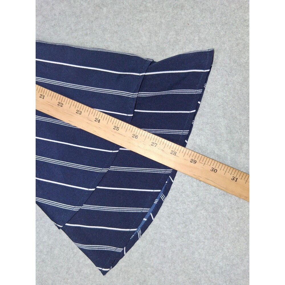 Hint Of Blush 3/4 Bell Sleeve Midi Dress Small Navy Blue Pinstripe Nautical - Picture 10 of 12